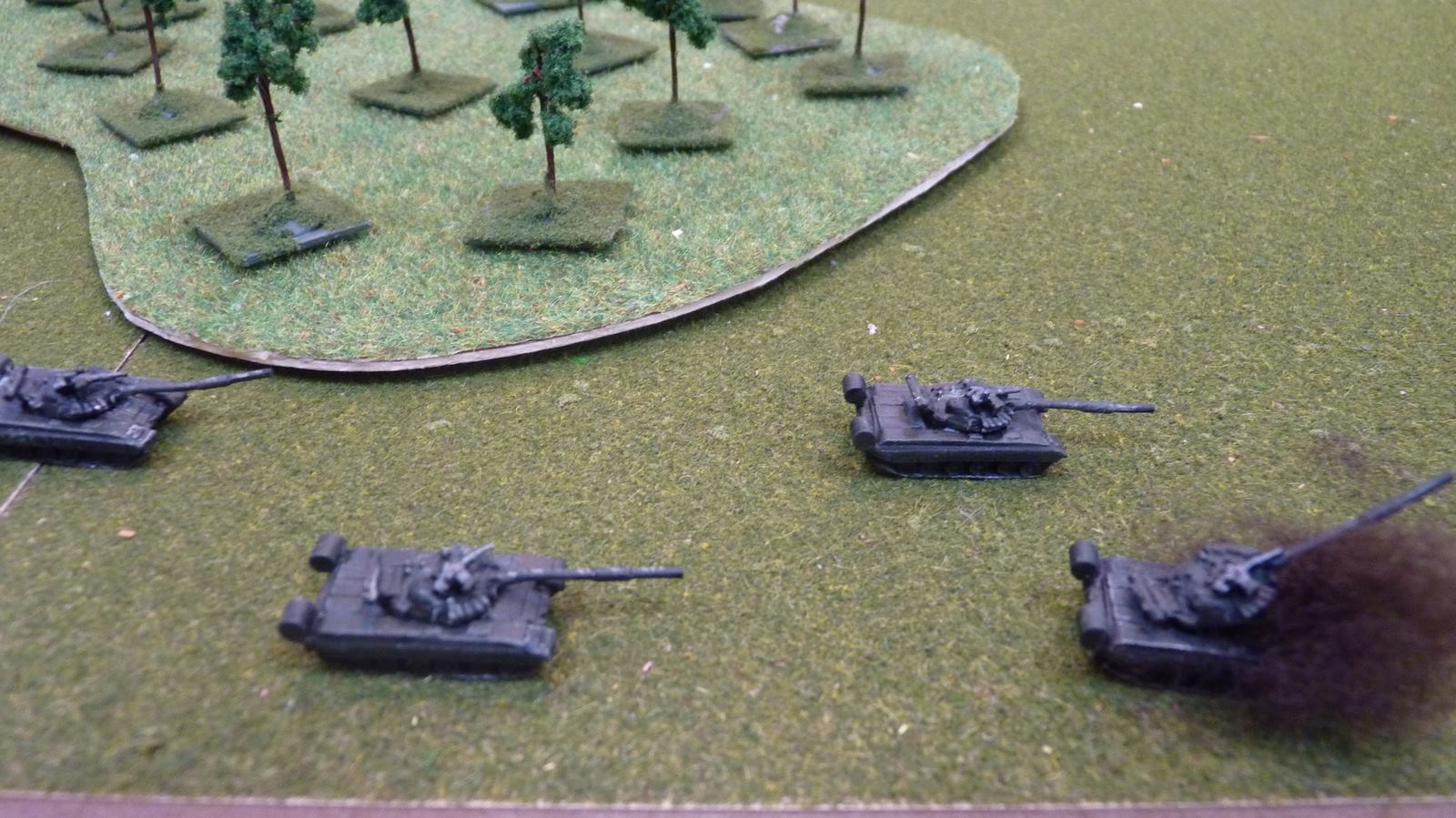 Soviet tanks move to outflank the defence